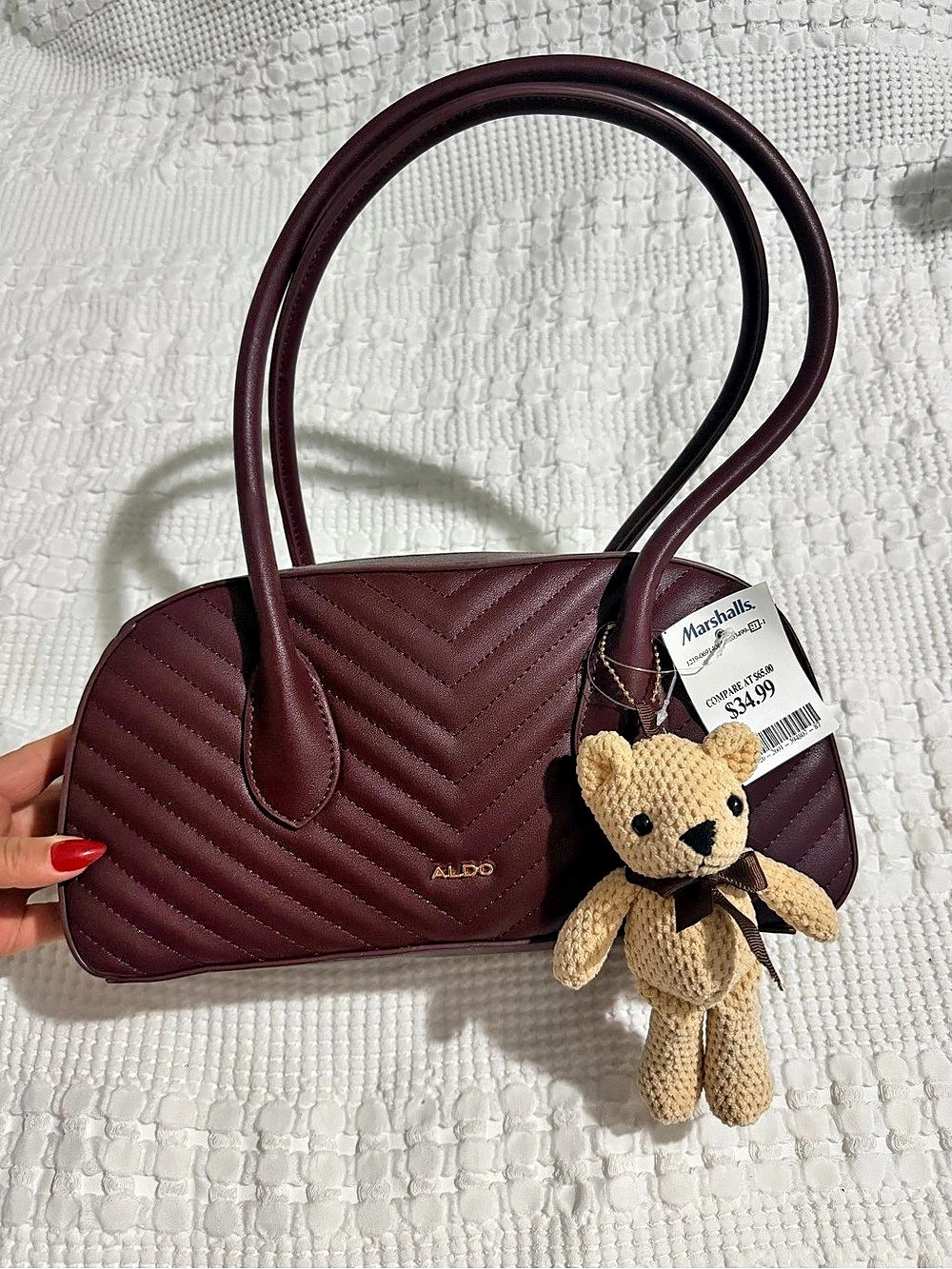 Aldo Quilted Shoulder Bag in Purple NWT